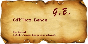 Göncz Bence névjegykártya