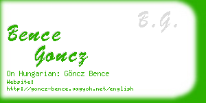 bence goncz business card