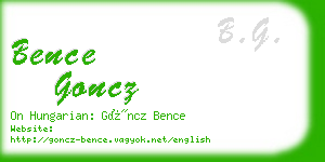 bence goncz business card